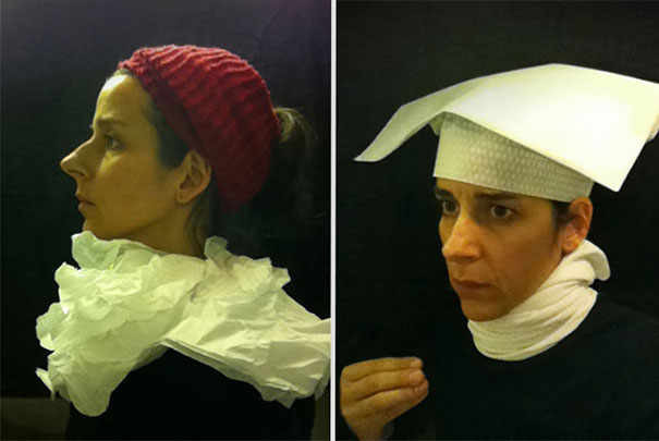 15th Century Flemish Style Portraits Recreated In Airplane Lavatory