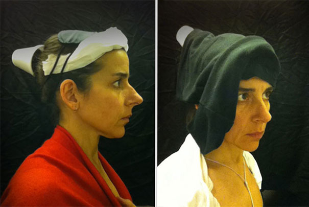15th Century Flemish Style Portraits Recreated In Airplane Lavatory