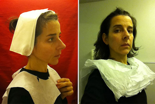 15th Century Flemish Style Portraits Recreated In Airplane Lavatory 15th Century Flemish Style Portraits Recreated In Airplane Lavatory