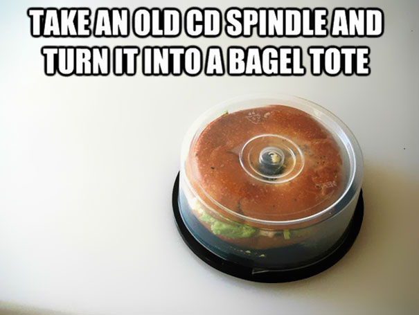 Bagel in a CD case 