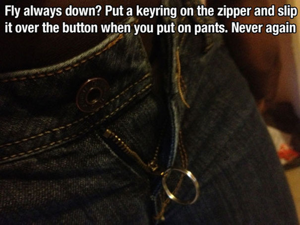 Key ring on jeans zipper Key ring on jeans zipper