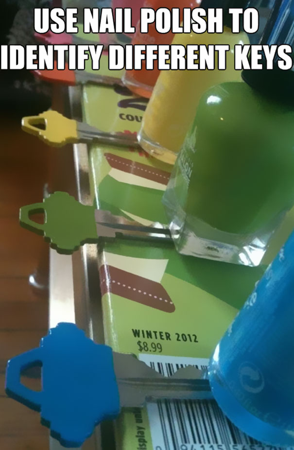 Keys colored in different colors 