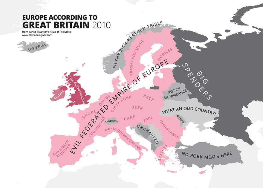 31 Maps Mocking National Stereotypes Around the World
