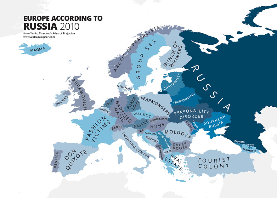 31 Maps Mocking National Stereotypes Around the World