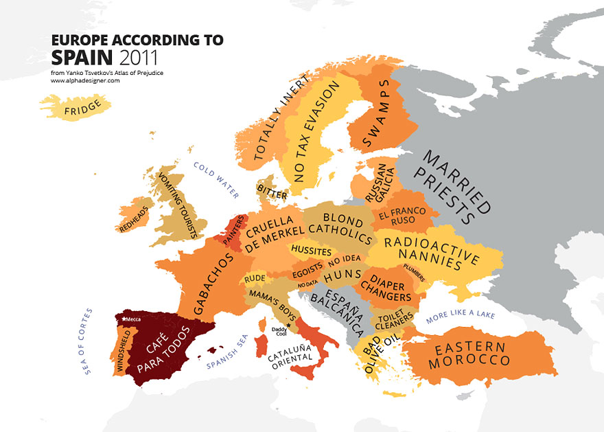31 Maps Mocking National Stereotypes Around the World