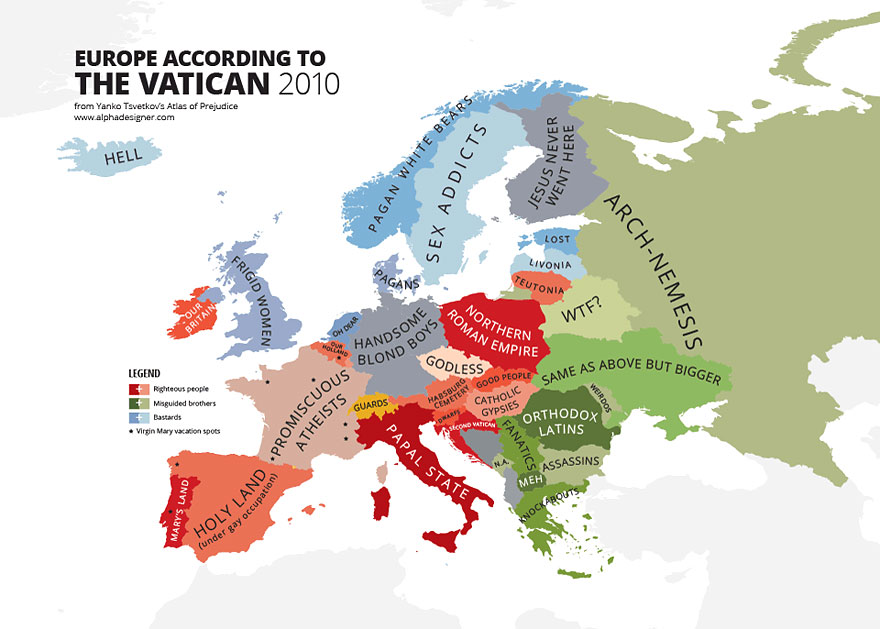 31 Maps Mocking National Stereotypes Around the World