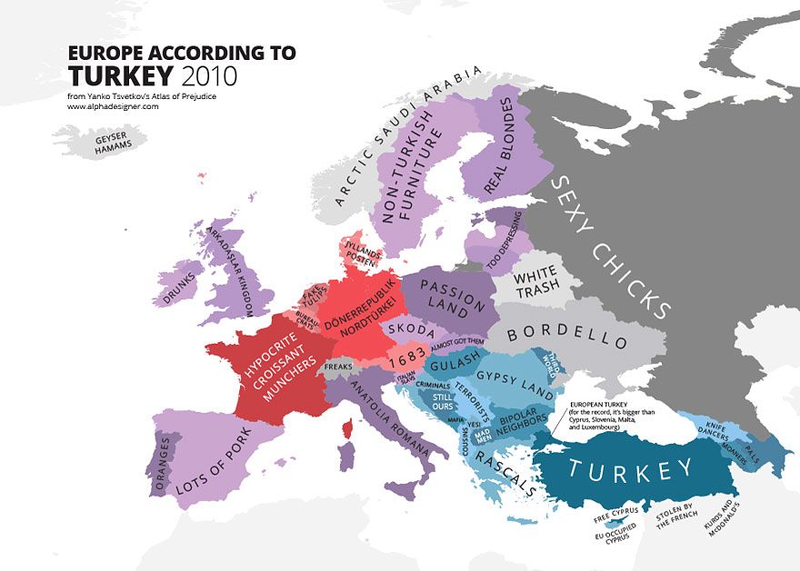 31 Maps Mocking National Stereotypes Around the World