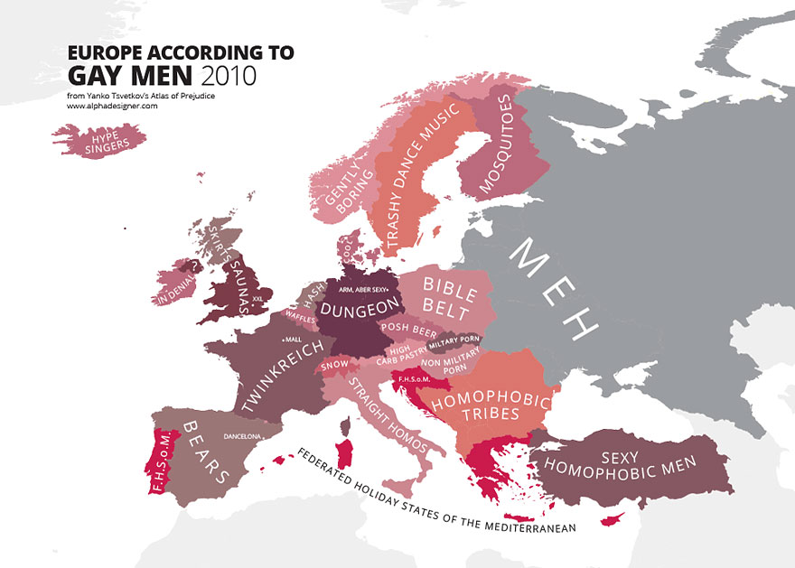 31 Maps Mocking National Stereotypes Around the World