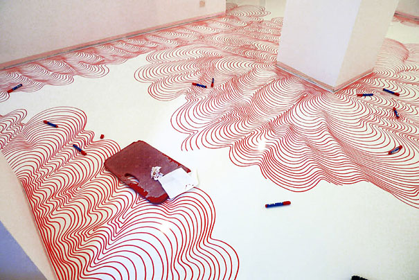 Mesmerizing Marker Installations by Heike Weber Mesmerizing Marker Installations by Heike Weber