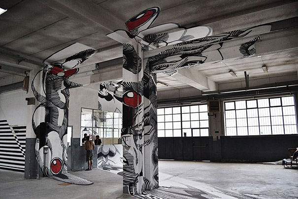 Anamorphic Medusa Inside a Factory