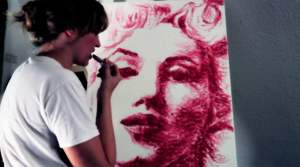 Natalie Irish Paints With Her Lips