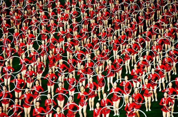 N. Korea's Mass Games or 100,000 Human Pixels