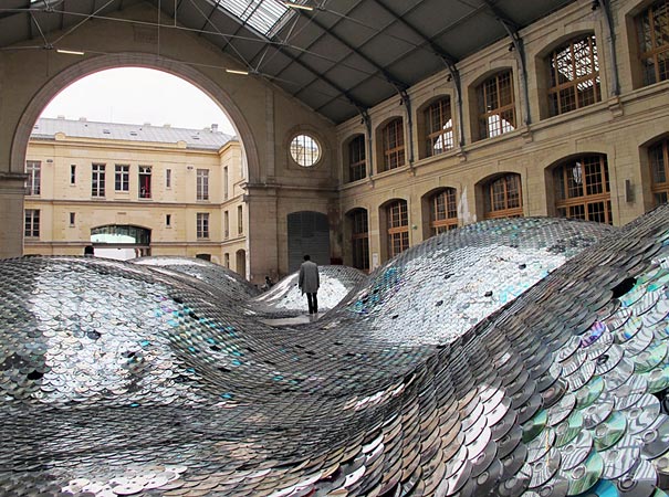 Wastelandscape Made of 65,000 Old CDs 