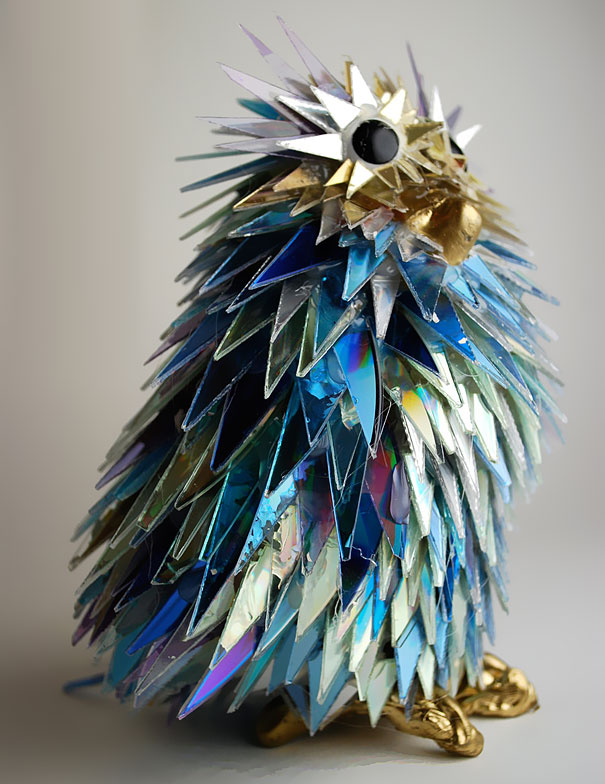 Animal Sculptures Made Of Shattered CDs