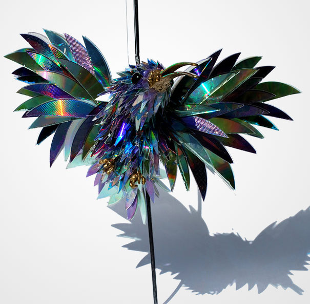 Animal Sculptures Made Of Shattered CDs