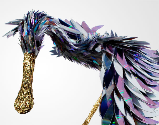 Animal Sculptures Made Of Shattered CDs Animal Sculptures Made Of Shattered CDs