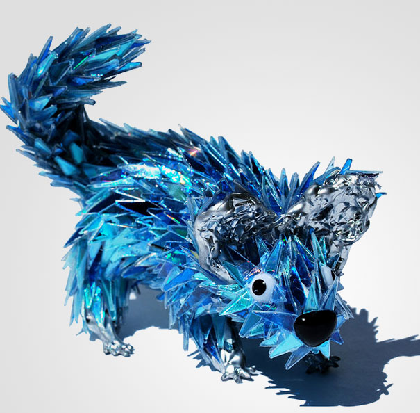 Animal Sculptures Made Of Shattered CDs