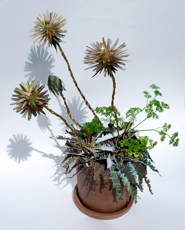 Animal Sculptures Made Of Shattered CDs