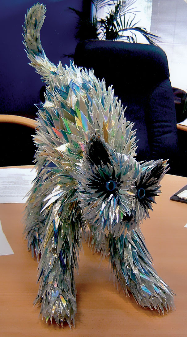 Animal Sculptures Made Of Shattered CDs
