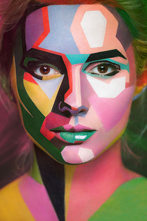 Models' Faces Turned Into Stunning Optical Illusions By Creative Russian Duo