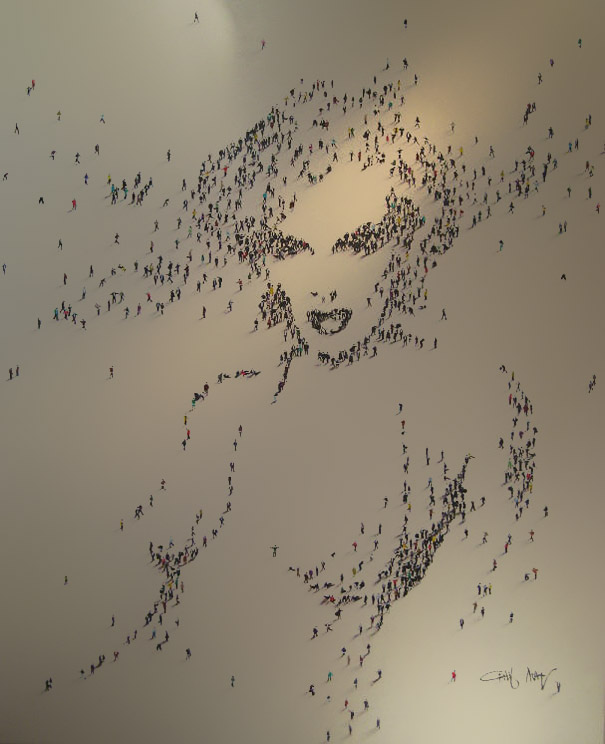 Portraits Made Using People as Pixels 