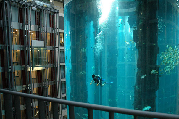 World’s Largest Cylindrical Aquarium at Radisson Blu Hotel Berlin World’s Largest Cylindrical Aquarium at Radisson Blu Hotel Berlin