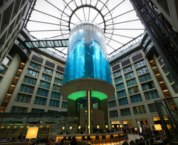 World’s Largest Cylindrical Aquarium at Radisson Blu Hotel Berlin World’s Largest Cylindrical Aquarium at Radisson Blu Hotel Berlin