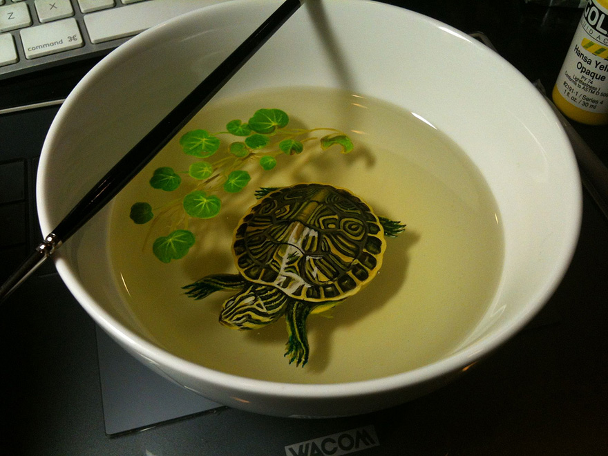 Photorealistic 3D Paintings of Sea Creatures by Keng Lye