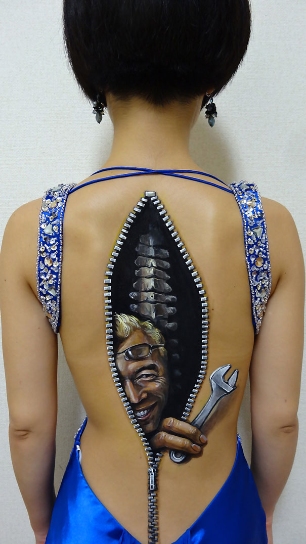 More Creepily Realistic Body Art by Chooo-San
