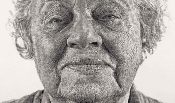 Portrait Made of Thousands of Fingerprints
