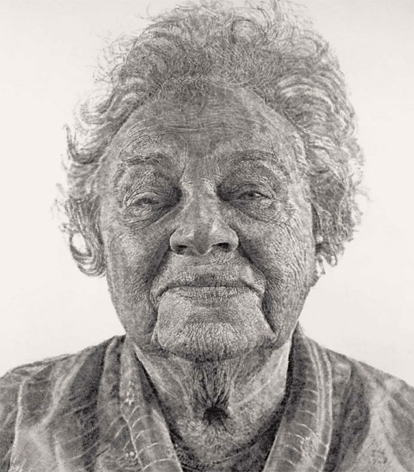 Portrait Made of Thousands of Fingerprints
