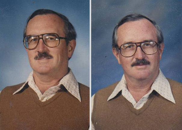 School Teacher Wears The Same Outfit For Yearbook Pictures for 40 Years