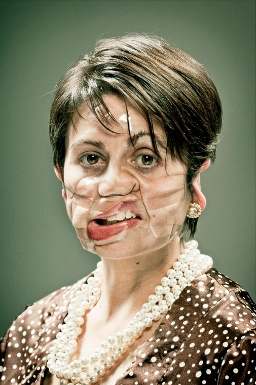 Distorted Scotch Tape Portraits by Wes Naman