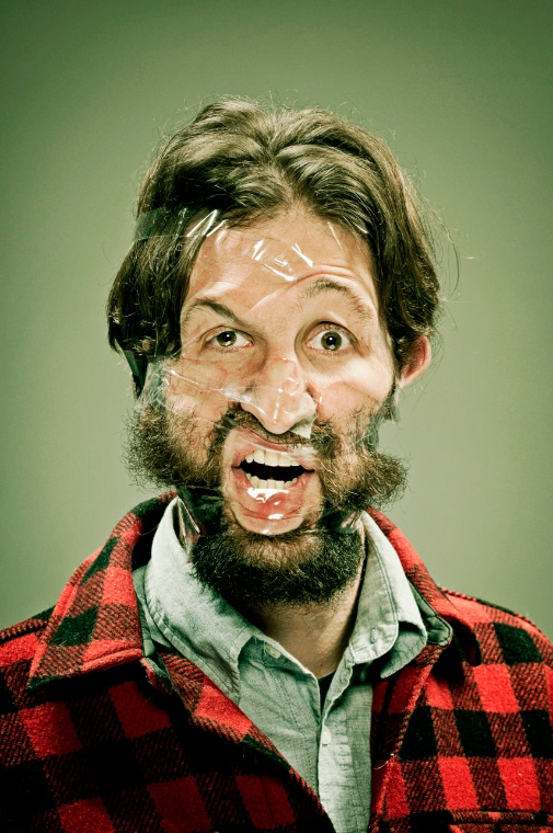 Distorted Scotch Tape Portraits by Wes Naman