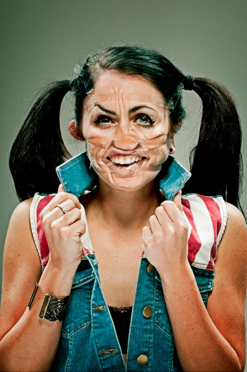 Distorted Scotch Tape Portraits by Wes Naman