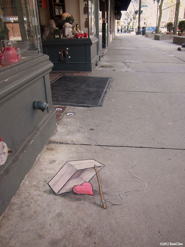 Chalk-drawn Adventures of Sluggo by David Zinn Chalk-drawn Adventures of Sluggo by David Zinn