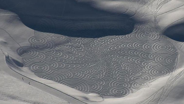 Incredible Trampled Snow Art by Simon Beck