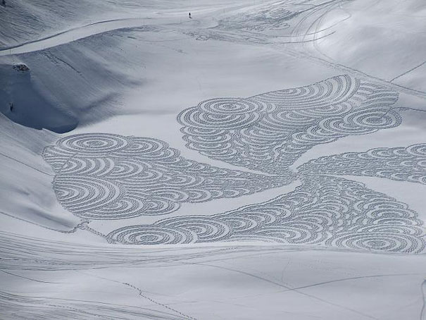 Incredible Trampled Snow Art by Simon Beck
