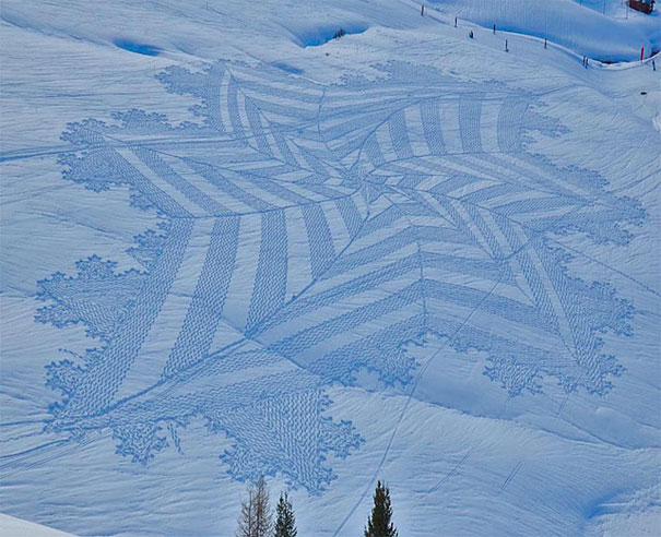 Incredible Trampled Snow Art by Simon Beck