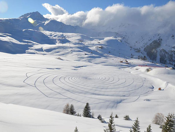 Incredible Trampled Snow Art by Simon Beck
