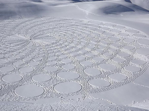 Incredible Trampled Snow Art by Simon Beck
