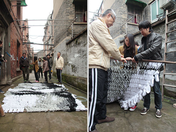 Portrait Made of 750 Pairs of Socks Portrait Made of 750 Pairs of Socks
