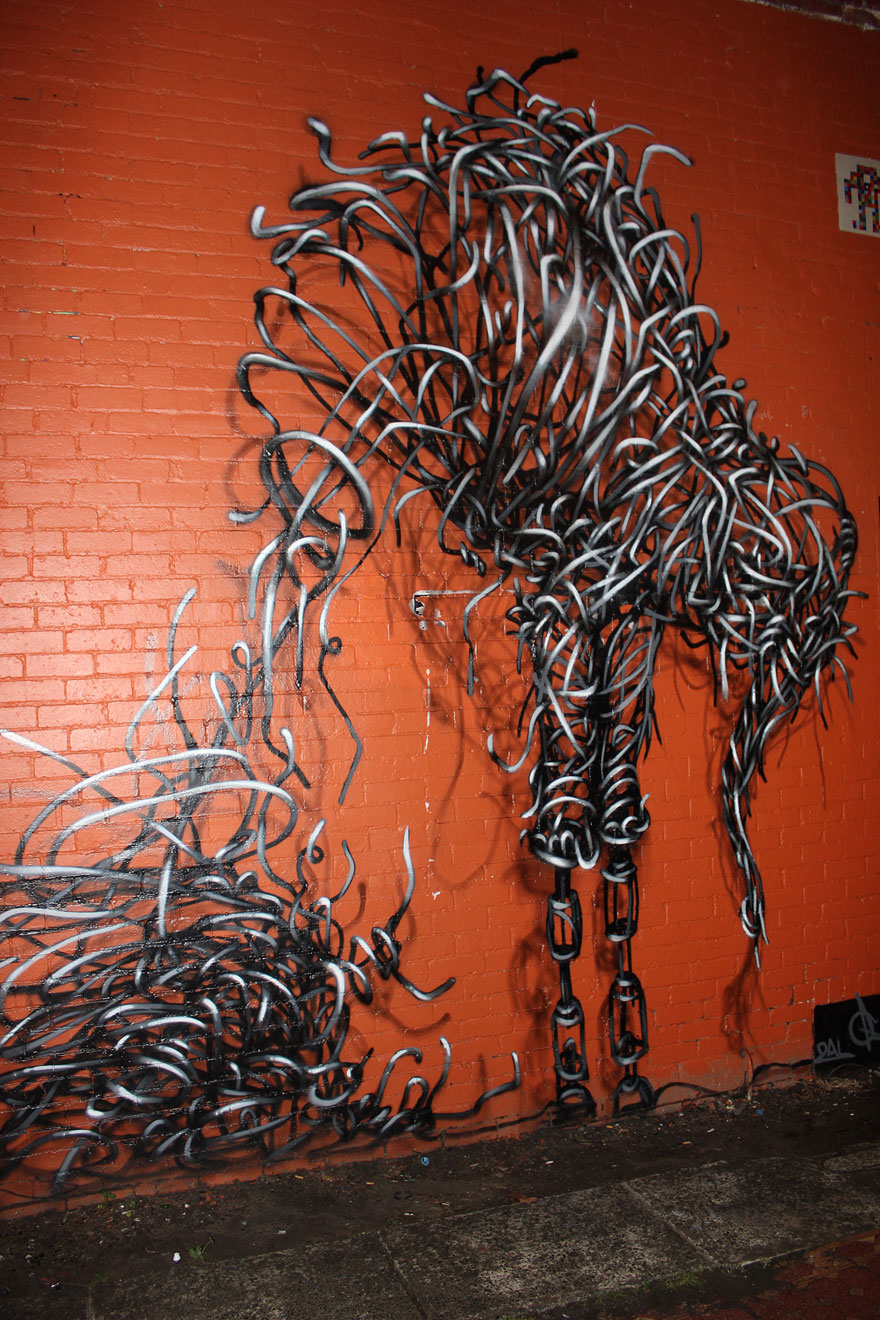 Beautifully Detailed Street Art by Traveling Chinese Artist DALeast Beautifully Detailed Street Art by Traveling Chinese Artist DALeast