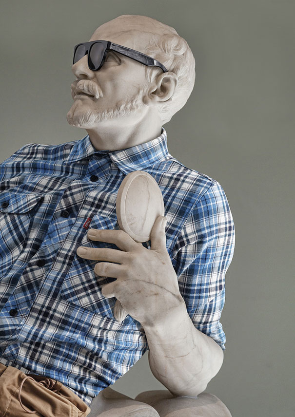 Classic Sculptures Dressed in Modern Outfits