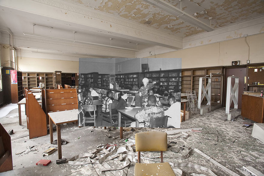 Then-and-Now Photos of Abandoned Detroit School Then-and-Now Photos of Abandoned Detroit School