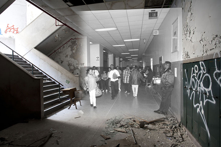 Then-and-Now Photos of Abandoned Detroit School Then-and-Now Photos of Abandoned Detroit School
