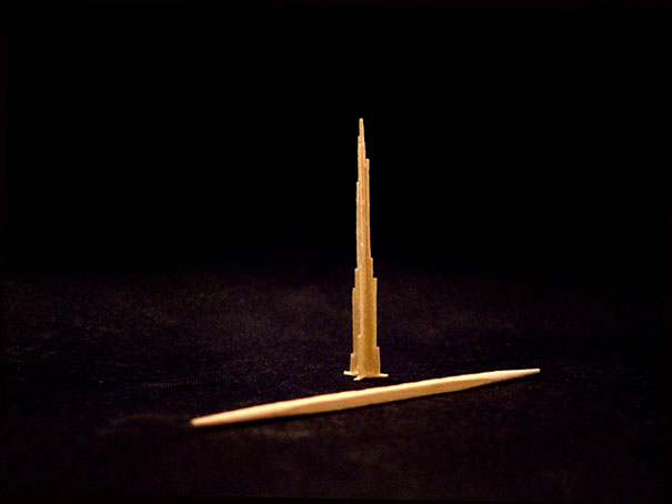 Tiny Sculptures Made From A Single Toothpick Tiny Sculptures Made From A Single Toothpick