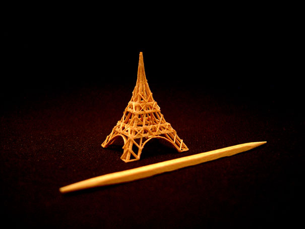 Tiny Sculptures Made From A Single Toothpick Tiny Sculptures Made From A Single Toothpick