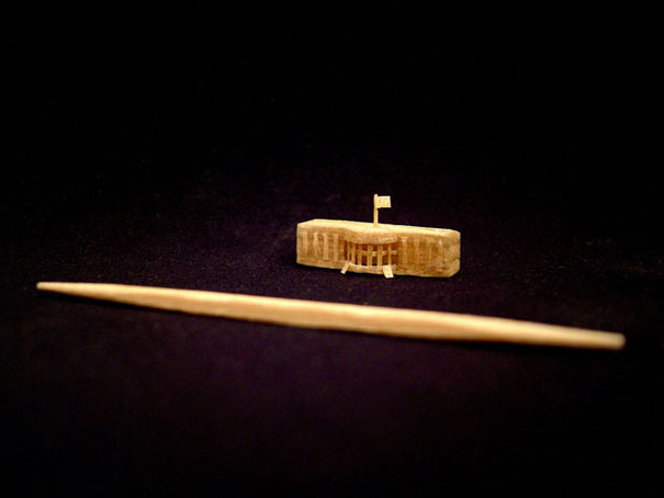 Tiny Sculptures Made From A Single Toothpick