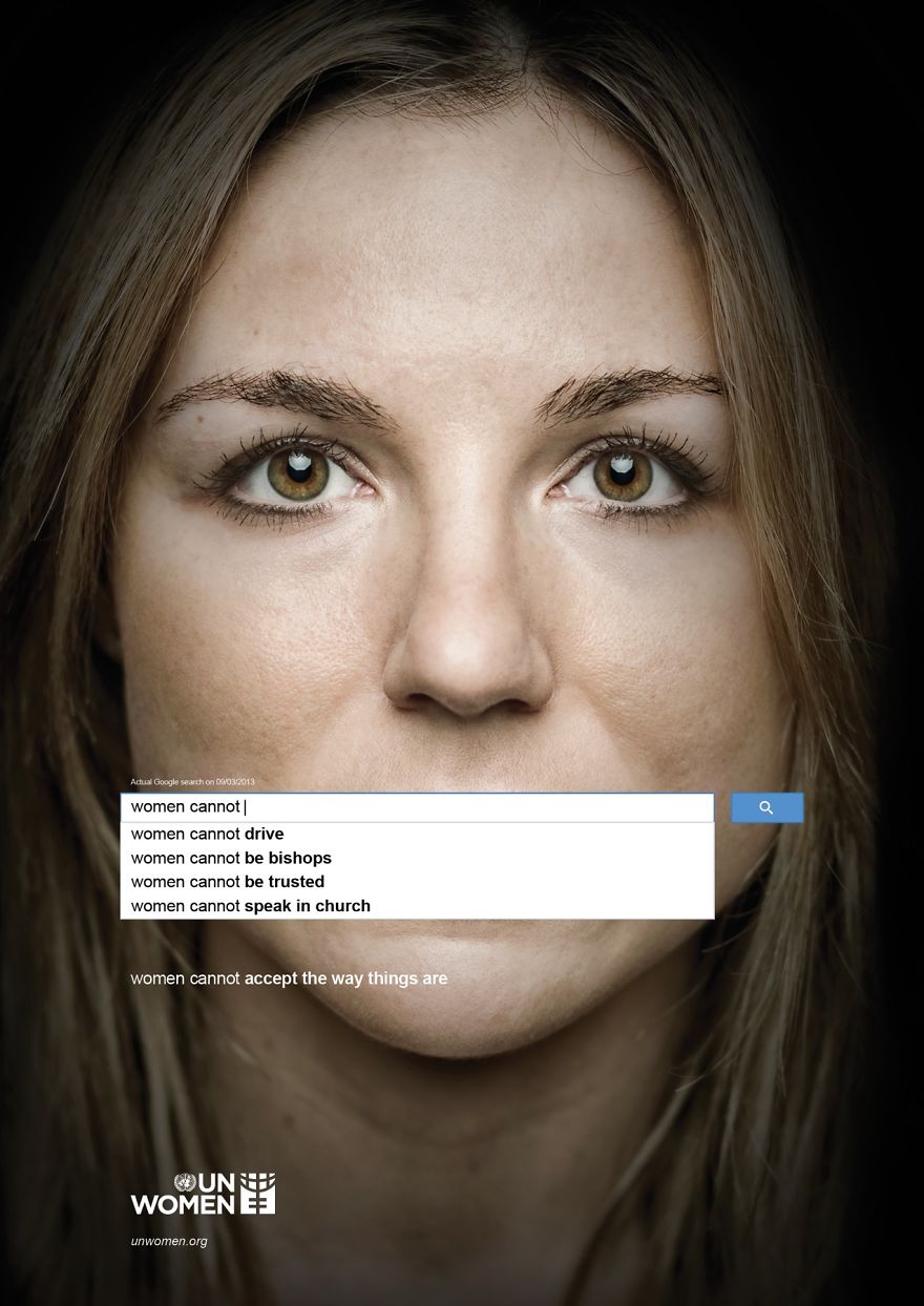 Powerful UN Ad Campaign Uses Google Suggestions To Show What The Internet Thinks About Women Powerful UN Ad Campaign Uses Google Suggestions To Show What The Internet Thinks About Women